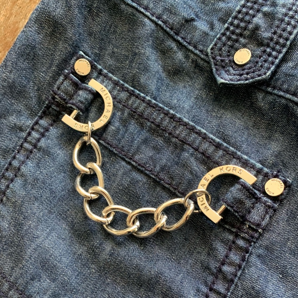 Vintage Michael Kors Wide Leg Palazzo Jeans with Chain Detail – Size 6